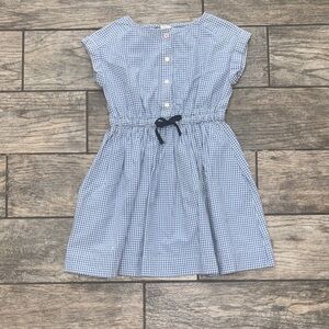 Crewcuts Blue Gingham Button-Front Drawstring Dress